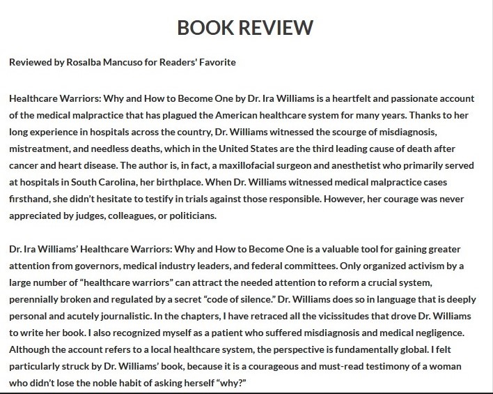 Healthcare Warrior book review